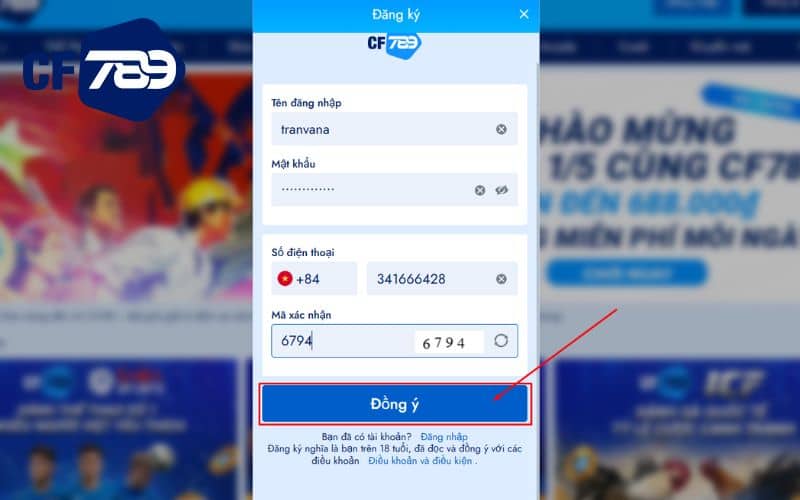 Bấm vào Đồng Ý để hoàn tất Bấm vào Đồng Ý để hoàn tất