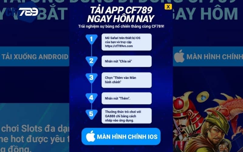Các bước tải app CF789 cho IOS Các bước tải app CF789 cho IOS
