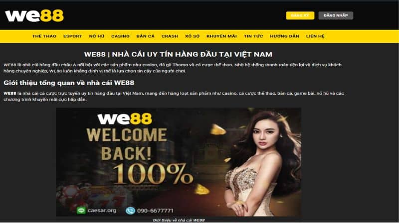 Truy cập vào nhà cái WE88