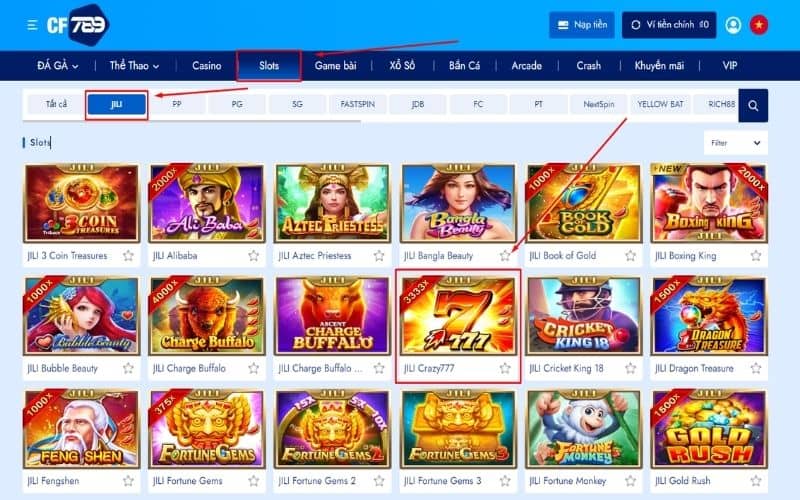 Các bước chơi nổ hũ điên 777 tại CF789