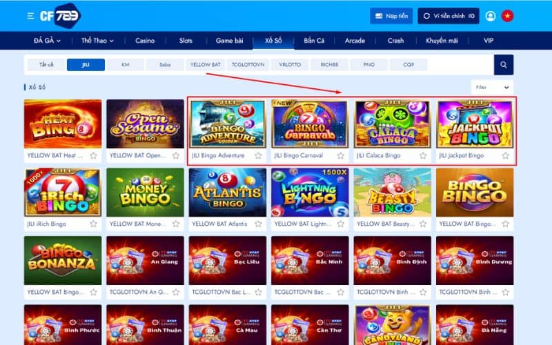 Các bước đặt cược xổ số Bingo tại CF789 Các bước đặt cược xổ số Bingo tại CF789