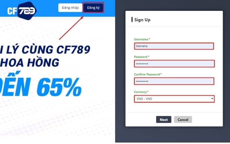 Các bước để đăng ký làm đại lý của CF789 Các bước để đăng ký làm đại lý của CF789