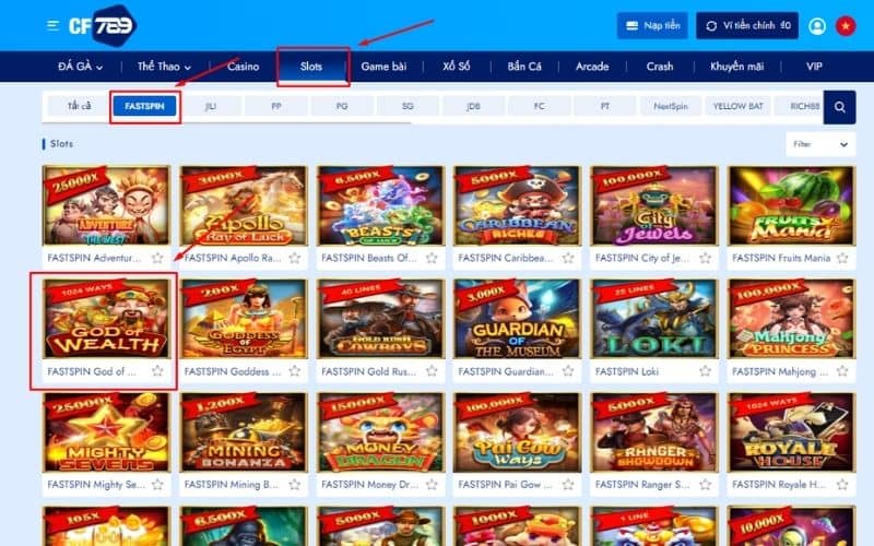 Các bước quay nổ hũ thần tài tại CF789 Các bước quay nổ hũ thần tài tại CF789