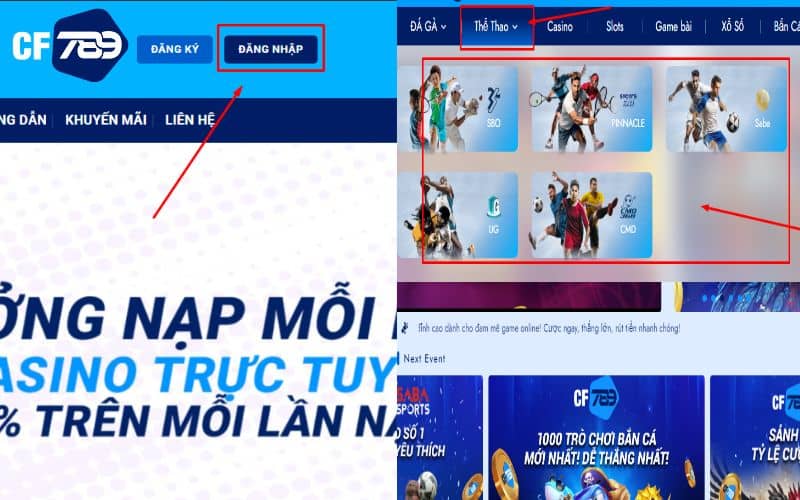 Các bước tham gia cá cược thể thao CF789 Các bước tham gia cá cược thể thao CF789