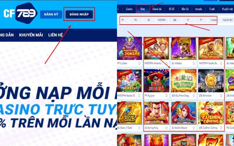 Hướng dẫn các bước tham gia quay nổ hũ CF789 Hướng dẫn các bước tham gia quay nổ hũ CF789