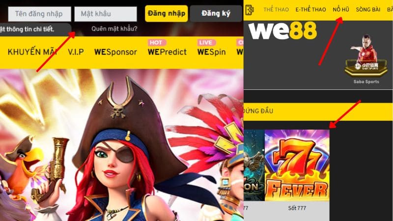 Hướng dẫn các bước tham gia trò chơi nổ điên 777 tại WE88