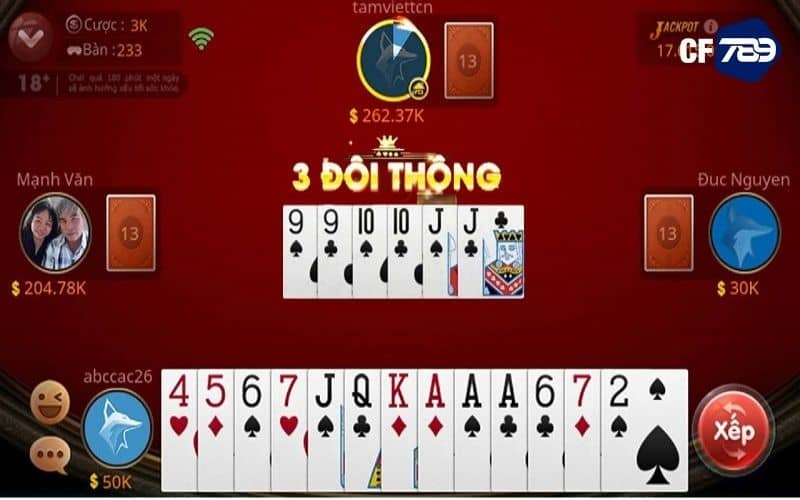 Luật chặn bài trong tiến lên miền Nam online