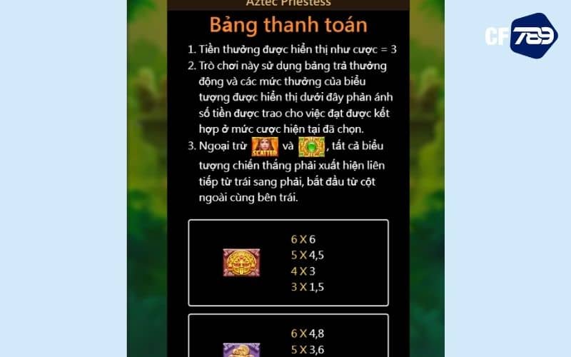 Quy định về tiền thưởng khi các biểu tượng xuất hiện Quy định về tiền thưởng khi các biểu tượng xuất hiện