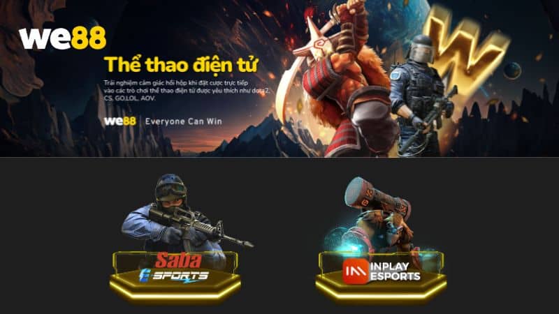 Các sảnh game esport WE88
