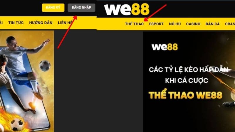 Hướng dẫn tham gia cá cược thể thao WE88